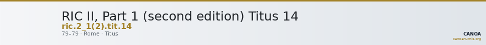 RIC II, Part 1 (second edition) Titus 14 — CANOA