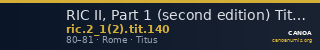 RIC II, Part 1 (second edition) Titus 140 — CANOA