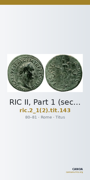 RIC II, Part 1 (second edition) Titus 143 — CANOA