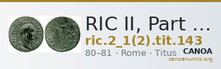 RIC II, Part 1 (second edition) Titus 143 — CANOA