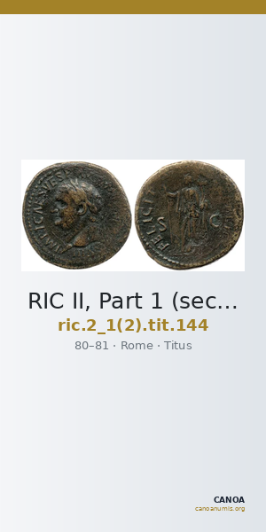RIC II, Part 1 (second edition) Titus 144 — CANOA