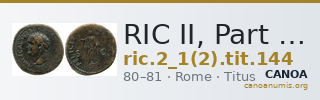 RIC II, Part 1 (second edition) Titus 144 — CANOA