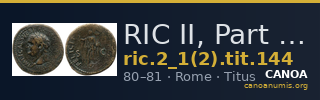 RIC II, Part 1 (second edition) Titus 144 — CANOA