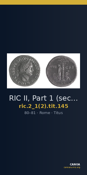 RIC II, Part 1 (second edition) Titus 145 — CANOA