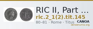 RIC II, Part 1 (second edition) Titus 145 — CANOA