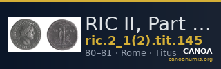 RIC II, Part 1 (second edition) Titus 145 — CANOA