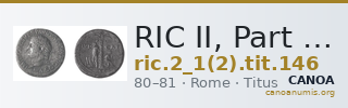 RIC II, Part 1 (second edition) Titus 146 — CANOA