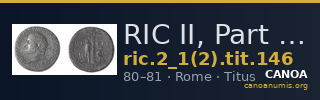 RIC II, Part 1 (second edition) Titus 146 — CANOA