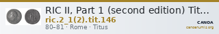 RIC II, Part 1 (second edition) Titus 146 — CANOA