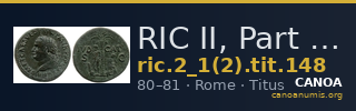 RIC II, Part 1 (second edition) Titus 148 — CANOA