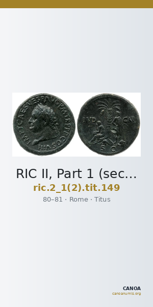 RIC II, Part 1 (second edition) Titus 149 — CANOA