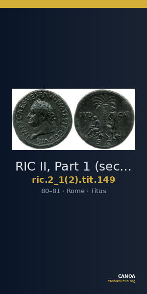 RIC II, Part 1 (second edition) Titus 149 — CANOA
