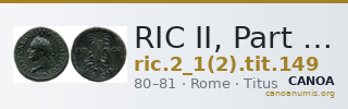 RIC II, Part 1 (second edition) Titus 149 — CANOA