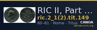 RIC II, Part 1 (second edition) Titus 149 — CANOA