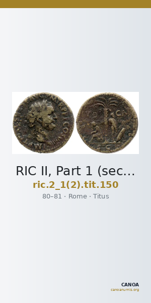 RIC II, Part 1 (second edition) Titus 150 — CANOA