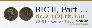 RIC II, Part 1 (second edition) Titus 150 — CANOA