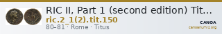 RIC II, Part 1 (second edition) Titus 150 — CANOA