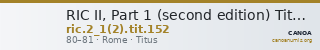 RIC II, Part 1 (second edition) Titus 152 — CANOA