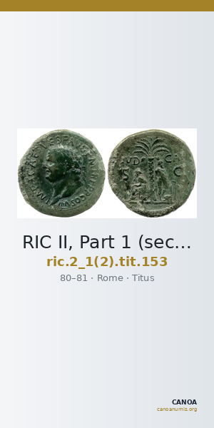 RIC II, Part 1 (second edition) Titus 153 — CANOA