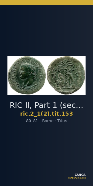 RIC II, Part 1 (second edition) Titus 153 — CANOA