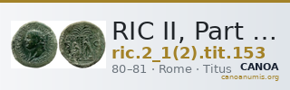 RIC II, Part 1 (second edition) Titus 153 — CANOA