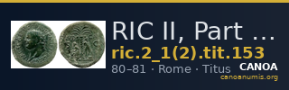 RIC II, Part 1 (second edition) Titus 153 — CANOA