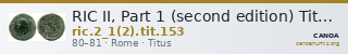 RIC II, Part 1 (second edition) Titus 153 — CANOA
