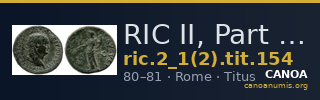 RIC II, Part 1 (second edition) Titus 154 — CANOA