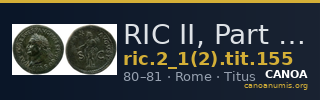 RIC II, Part 1 (second edition) Titus 155 — CANOA