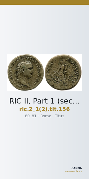 RIC II, Part 1 (second edition) Titus 156 — CANOA