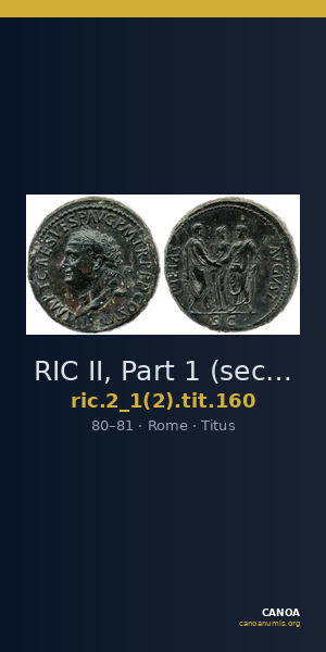 RIC II, Part 1 (second edition) Titus 160 — CANOA