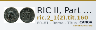 RIC II, Part 1 (second edition) Titus 160 — CANOA