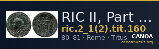 RIC II, Part 1 (second edition) Titus 160 — CANOA