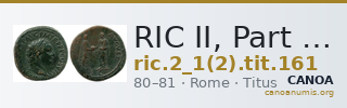 RIC II, Part 1 (second edition) Titus 161 — CANOA