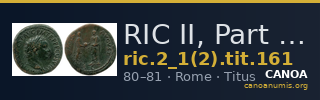 RIC II, Part 1 (second edition) Titus 161 — CANOA