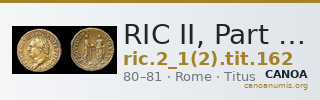 RIC II, Part 1 (second edition) Titus 162 — CANOA