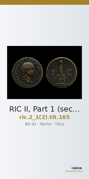 RIC II, Part 1 (second edition) Titus 165 — CANOA