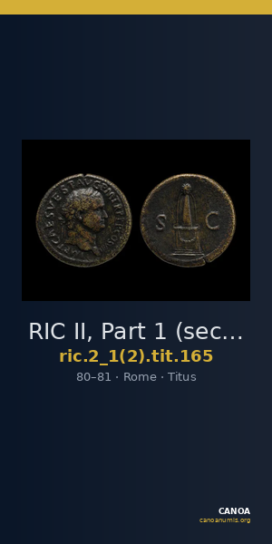 RIC II, Part 1 (second edition) Titus 165 — CANOA