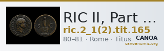 RIC II, Part 1 (second edition) Titus 165 — CANOA