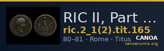 RIC II, Part 1 (second edition) Titus 165 — CANOA