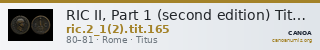 RIC II, Part 1 (second edition) Titus 165 — CANOA