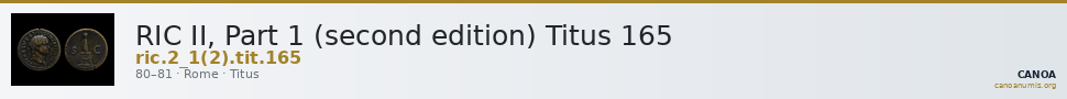 RIC II, Part 1 (second edition) Titus 165 — CANOA