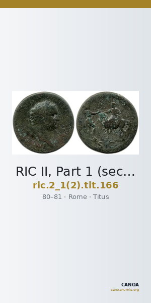 RIC II, Part 1 (second edition) Titus 166 — CANOA
