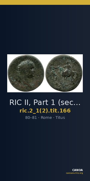 RIC II, Part 1 (second edition) Titus 166 — CANOA