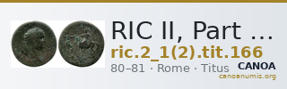 RIC II, Part 1 (second edition) Titus 166 — CANOA
