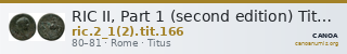 RIC II, Part 1 (second edition) Titus 166 — CANOA
