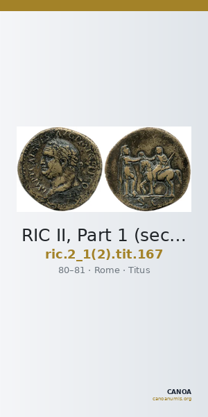 RIC II, Part 1 (second edition) Titus 167 — CANOA