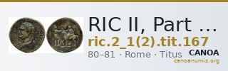 RIC II, Part 1 (second edition) Titus 167 — CANOA
