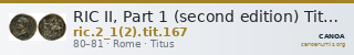 RIC II, Part 1 (second edition) Titus 167 — CANOA
