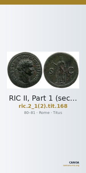 RIC II, Part 1 (second edition) Titus 168 — CANOA